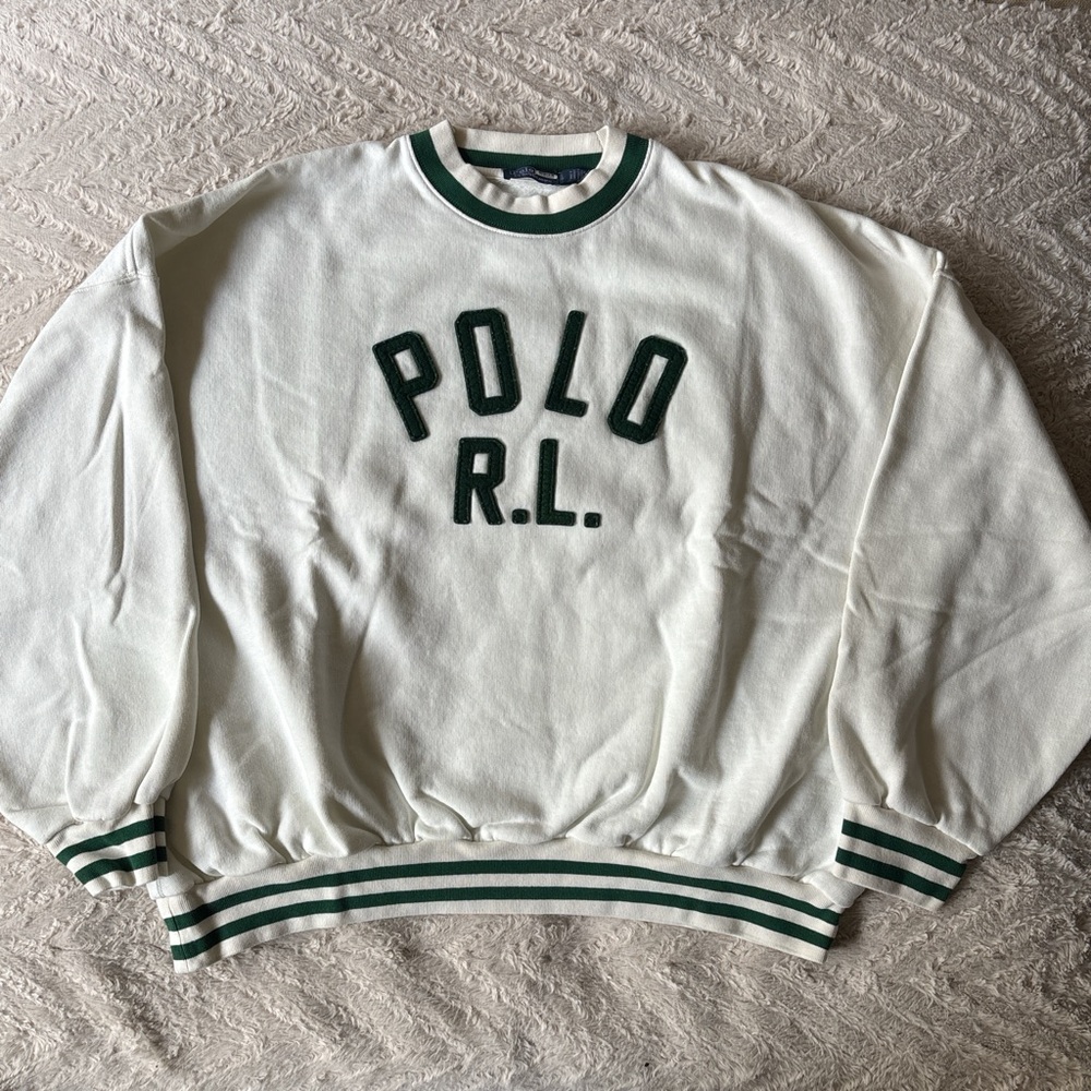 Polo Ralph Lauren Vintage Fleece Polo Sweatshirt in Nevis S